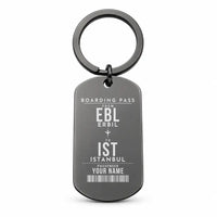 Thumbnail for Erbil International Airport EBL - Key Chain - Customizable Boarding Pass - Black