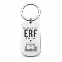 Thumbnail for Erfurt-Weimar Airport ERF - Key Chain - Boarding Pass Style - Silver