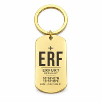 Thumbnail for Erfurt-Weimar Airport ERF - Key Chain - Original Design - Gold