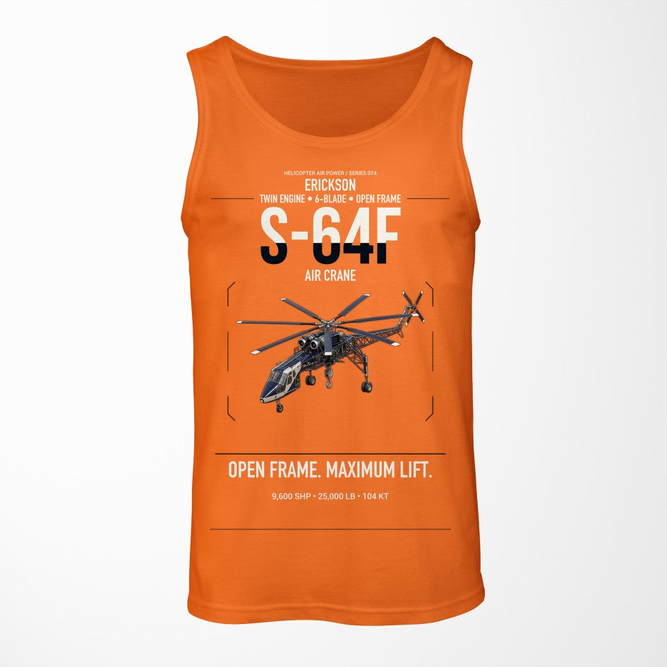 Erickson S-64F Air Crane design on orange tank top