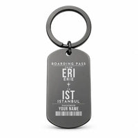 Thumbnail for Erie International Airport (Tom Ridge Field) ERI - Key Chain - Customizable Boarding Pass - Black