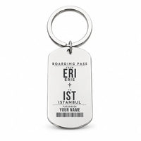 Thumbnail for Erie International Airport (Tom Ridge Field) ERI - Key Chain - Customizable Boarding Pass - Silver