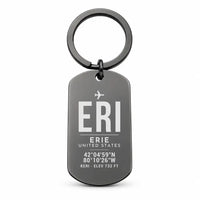 Thumbnail for Erie International Airport (Tom Ridge Field) ERI - Key Chain - Original Design - Black