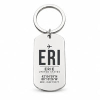 Thumbnail for Erie International Airport (Tom Ridge Field) ERI - Key Chain - Original Design - Silver