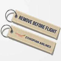Thumbnail for Ethiopian Airlines Crew & Staff Tag Key Chains - Beige - Remove Before Flight