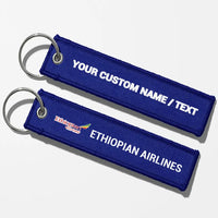 Thumbnail for Ethiopian Airlines Crew & Staff Tag Key Chains - Blue - Personalized