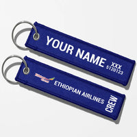 Thumbnail for Ethiopian Airlines Crew & Staff Tag Key Chains - Blue - Crew + Name