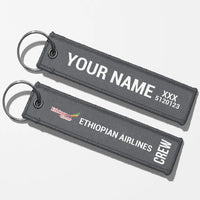 Thumbnail for Ethiopian Airlines Crew & Staff Tag Key Chains - Gray - Crew + Name