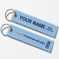Thumbnail for Ethiopian Airlines Crew & Staff Tag Key Chains - Light Blue - Crew + Name