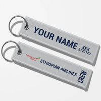 Thumbnail for Ethiopian Airlines Crew & Staff Tag Key Chains - Light Gray - Crew + Name