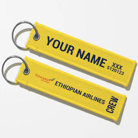 Thumbnail for Ethiopian Airlines Crew & Staff Tag Key Chains - Yellow - Crew + Name