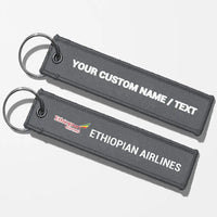 Thumbnail for Ethiopian Airlines Crew & Staff Tag Key Chains - Gray - Personalized