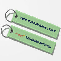 Thumbnail for Ethiopian Airlines Crew & Staff Tag Key Chains - Light Green - Personalized