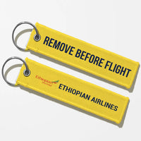 Thumbnail for Ethiopian Airlines Crew & Staff Tag Key Chains - Yellow - Remove Before Flight