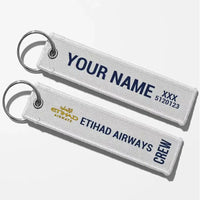 Thumbnail for Etihad Airways Airlines Crew & Staff Tag Key Chains - White - Crew + Name