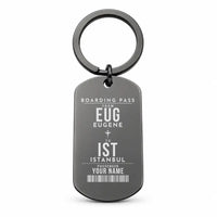 Thumbnail for Eugene Airport Mahlon Sweet Field EUG - Key Chain - Customizable Boarding Pass - Black