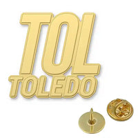 Thumbnail for Eugene F. Kranz Toledo Express Airport (TOL) Hollow Key Chains & Pins & Necklaces - Pin - Gold