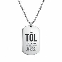 Thumbnail for Eugene F. Kranz Toledo Express Airport TOL - Necklace - Original Design - Silver