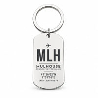 Thumbnail for EuroAirport Basel-Mulhouse-Freiburg MLH - Key Chain - Original Design - Silver
