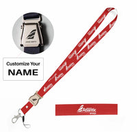 Thumbnail for EuroAtlantic Airways seat belt lanyard - red with name