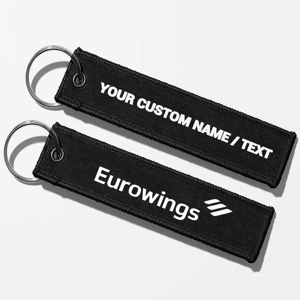 Eurowings Airlines Crew & Staff Tag Key Chains - Black - Personalized