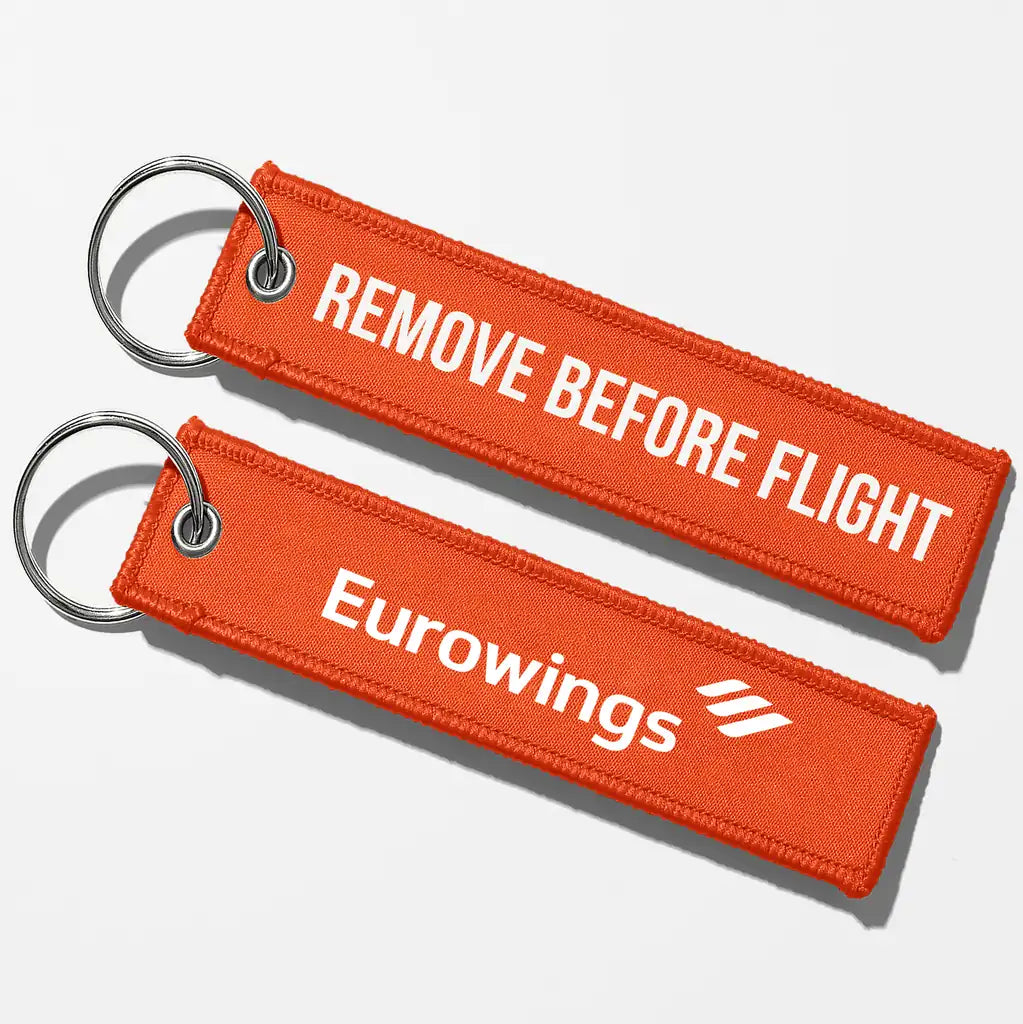 Eurowings Airlines Crew & Staff Tag Key Chains - Orange - Remove Before Flight
