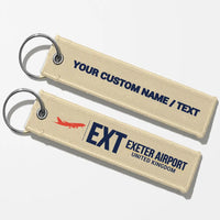 Thumbnail for Exeter International Airport (EXT) Aviator Key Chains - Beige - Personalized