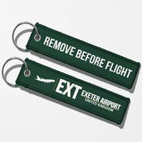 Thumbnail for Exeter International Airport (EXT) Aviator Key Chains - Dark Green - Remove Before Flight