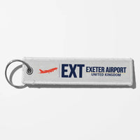 Thumbnail for Exeter International Airport (EXT) Aviator Key Chains - White