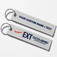 Thumbnail for Exeter International Airport (EXT) Aviator Key Chains - White - Personalized