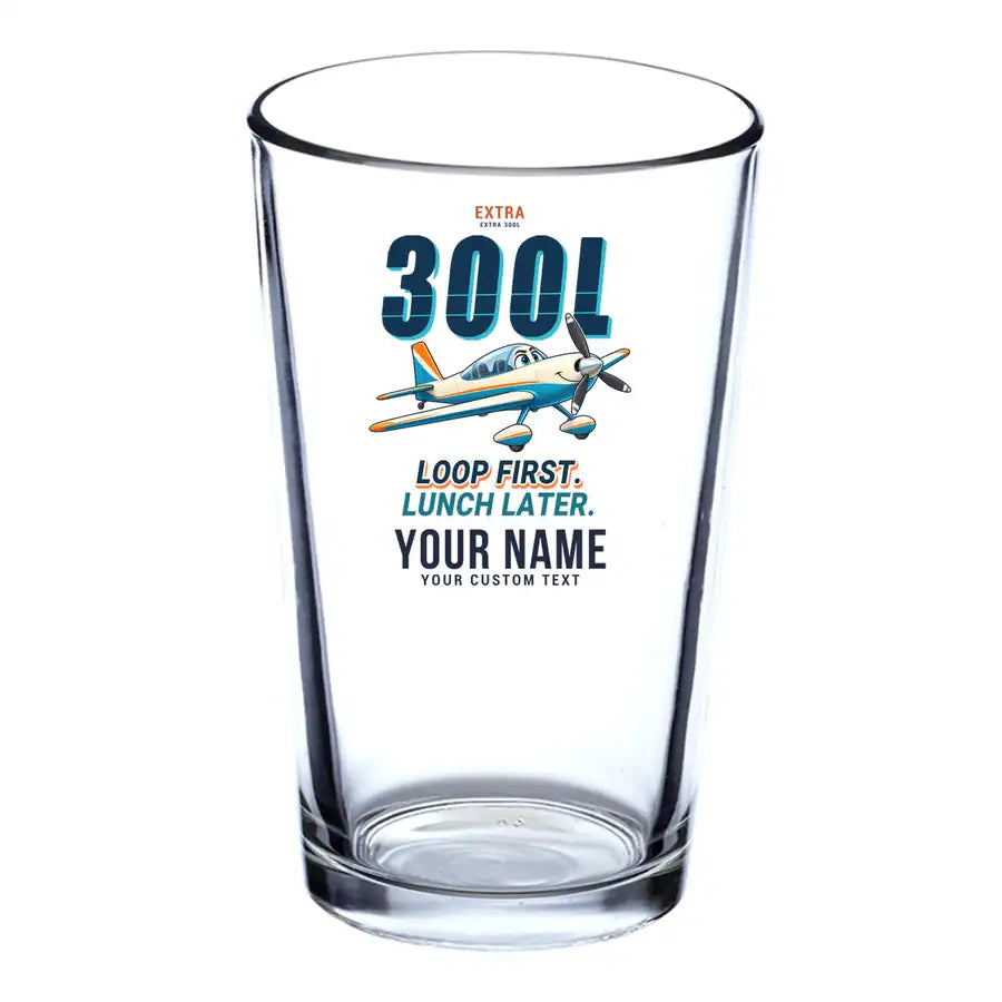 Extra 300L - Cartoon + Name - Beer & Water Glass