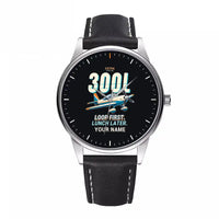Thumbnail for Extra 300L - Cartoon + Name - Leather Strap - Black Leather Strap