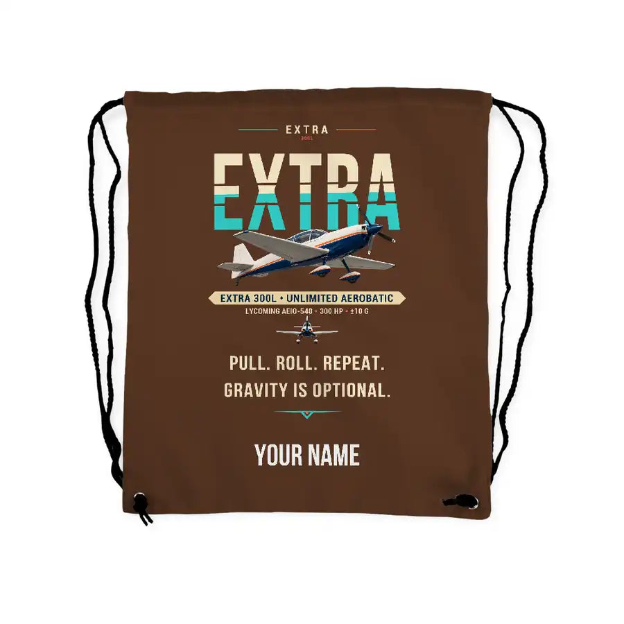 Extra 300L - Drawstring Bag - Original + Name - Brown