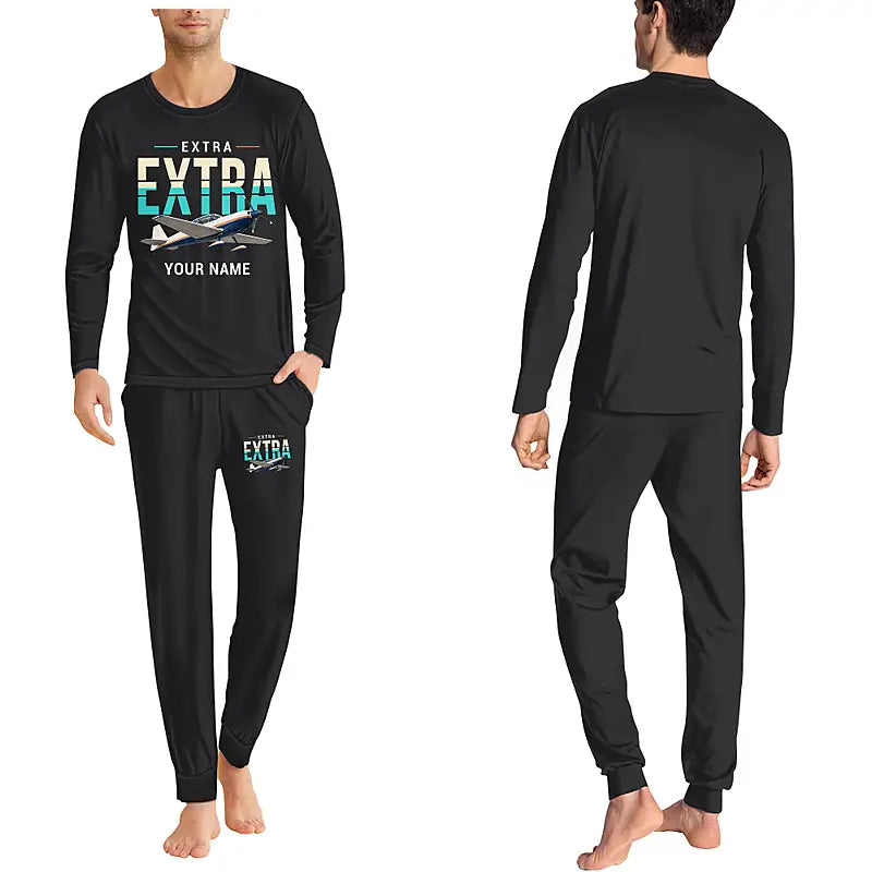 Extra 300L - Men Pajamas - Original Chest + Name - Black