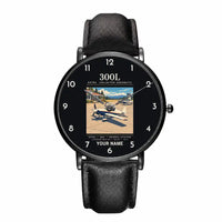 Thumbnail for Extra 300L - Poster + Name - Slim Leather - Black and Black Leather Strap