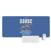 Thumbnail for Extra 330SC - Cartoon + Name - Desk Mat - Blue
