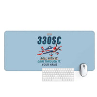 Thumbnail for Extra 330SC - Cartoon + Name - Desk Mat - Light Blue