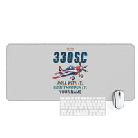 Thumbnail for Extra 330SC - Cartoon + Name - Desk Mat - Light Gray