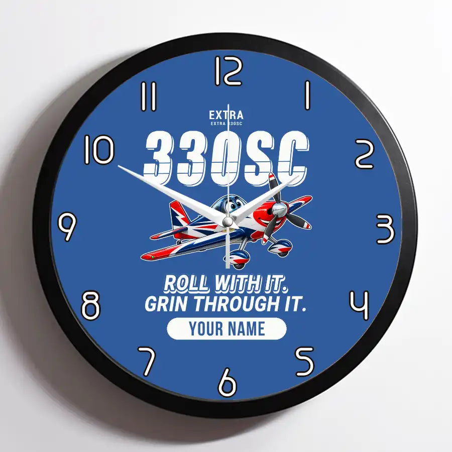 Extra 330SC - Cartoon + Name - Framed - Blue