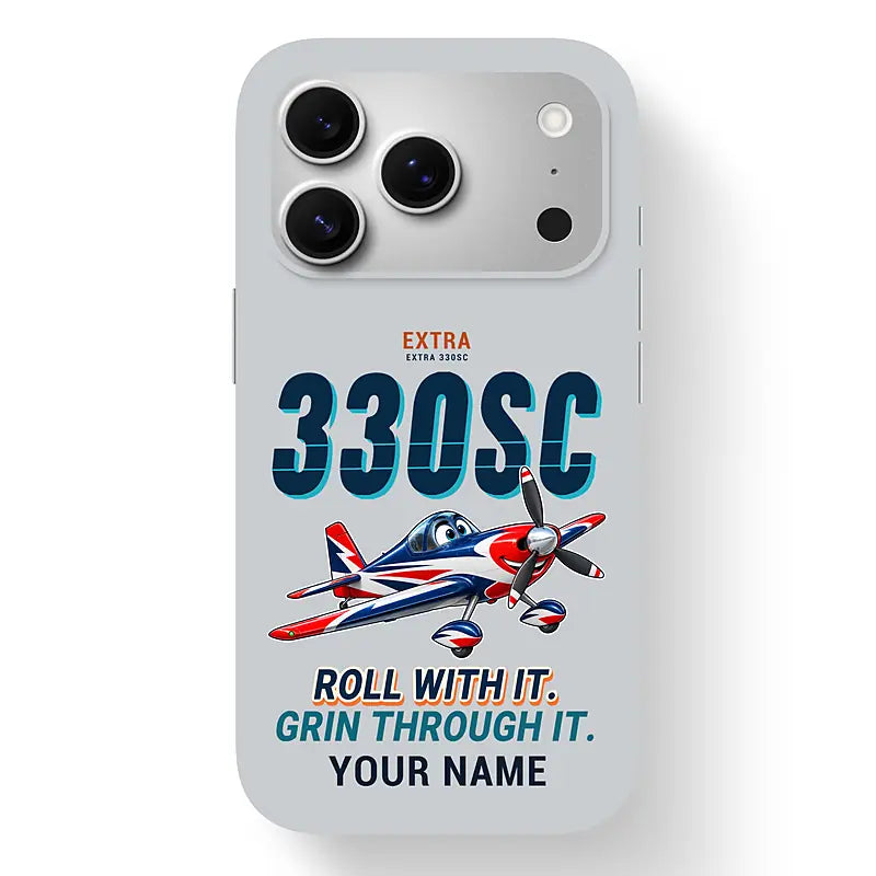 Extra 330SC - Cartoon + Name - MagSafe iPhone 17 Pro - Light Gray