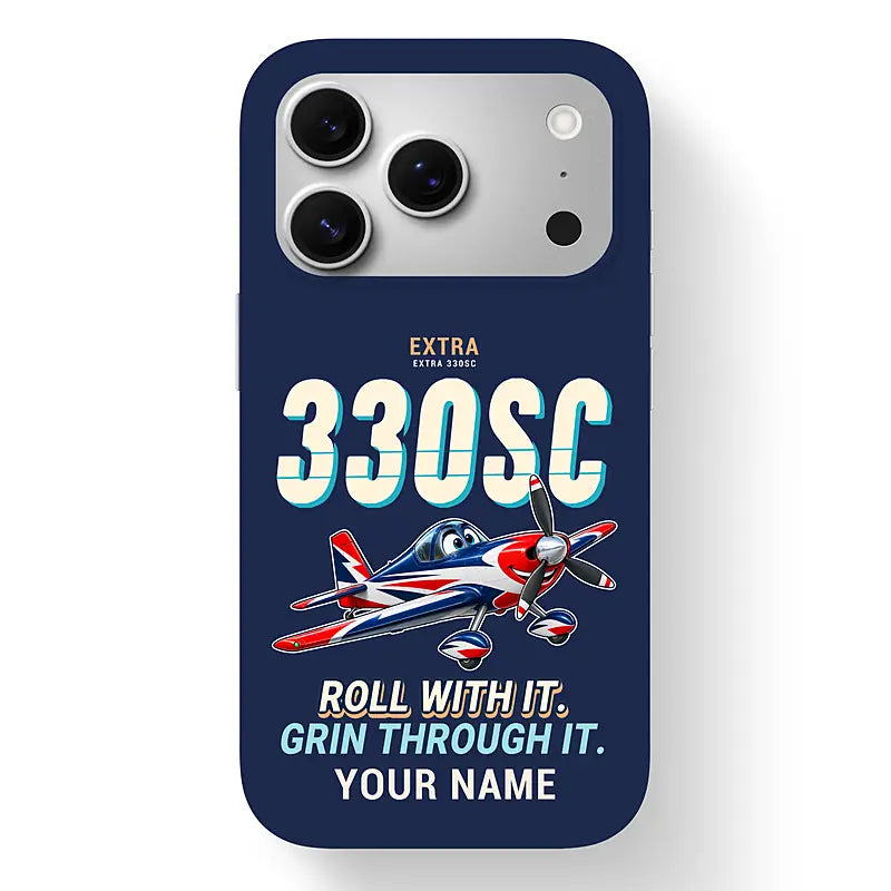 Extra 330SC - Cartoon + Name - MagSafe iPhone 17 Pro - Navy Blue