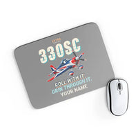 Thumbnail for Extra 330SC - Cartoon + Name - Mouse Pad - Gray