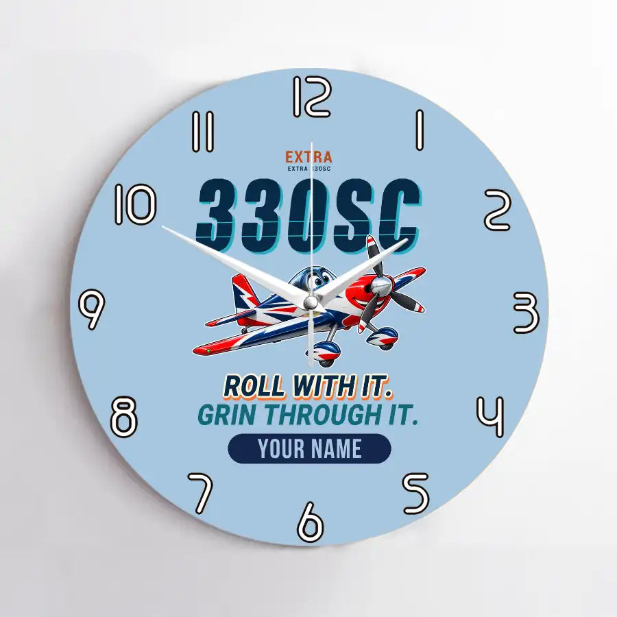 Extra 330SC - Cartoon + Name - No Frame - Light Blue