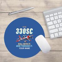 Thumbnail for Extra 330SC - Cartoon + Name - Round Mouse Pad - Blue