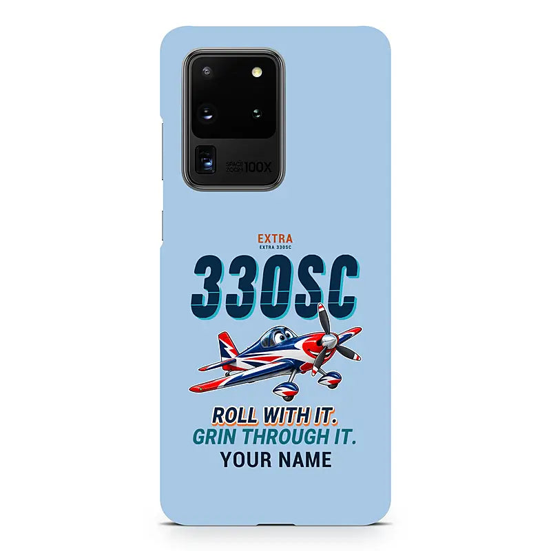 Extra 330SC - Cartoon + Name - Samsung Case - Light Blue