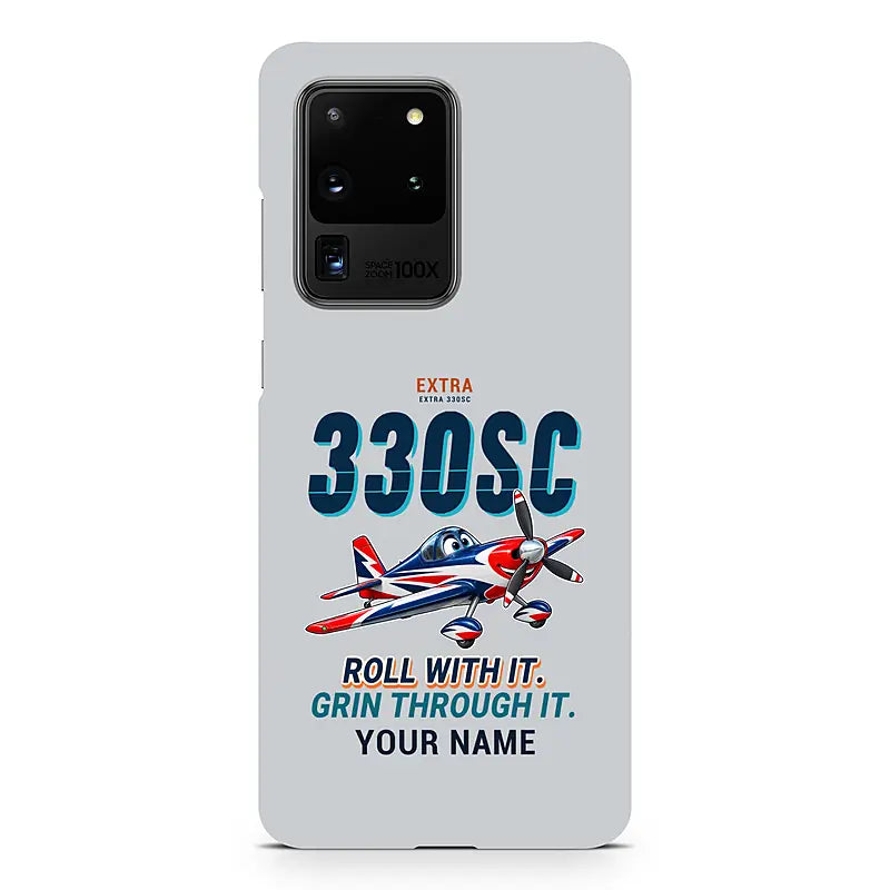 Extra 330SC - Cartoon + Name - Samsung Case - Light Gray