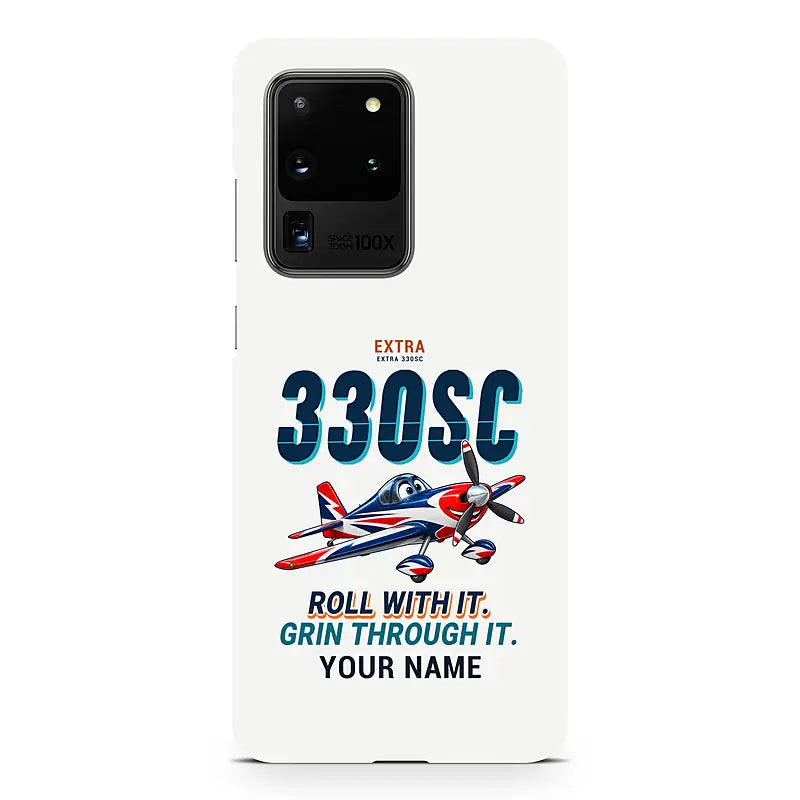 Extra 330SC - Cartoon + Name - Samsung Case - White