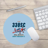 Thumbnail for Extra 330SC - Cartoon - Round Mouse Pad - Light Blue