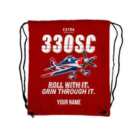Thumbnail for Extra 330SC - Drawstring Bag - Cartoon + Name - Red