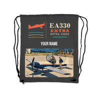Thumbnail for Extra 330SC - Drawstring Bag - Classic + Name - Gray